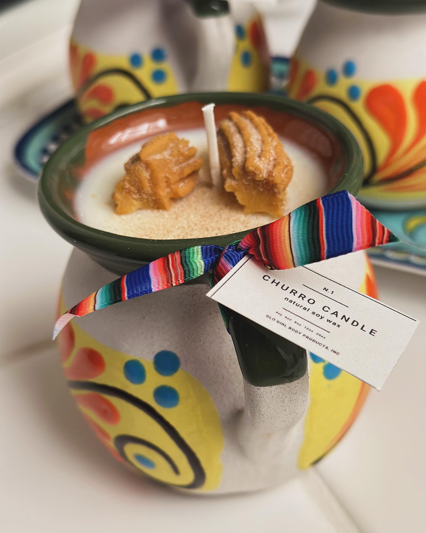 Churro Candle - 16 oz Talavera Hand Painted Mug