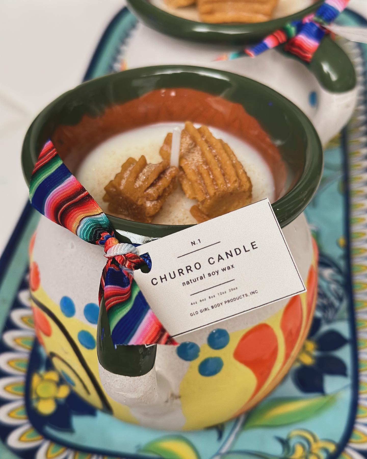 Churro Candle - 16 oz Talavera Hand Painted Mug