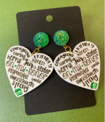 Girl Scout Heart - Dangle Earrings