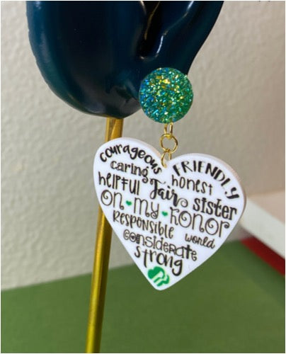 Girl Scout Heart - Dangle Earrings