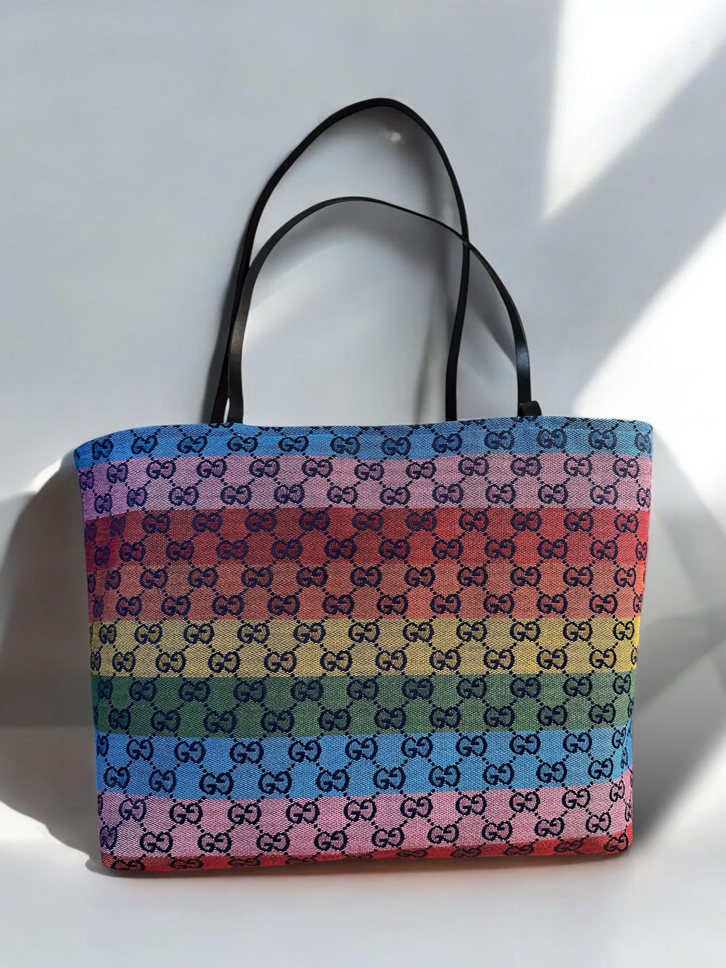 Handmade Reversible Tote – Rainbow GG Canvas