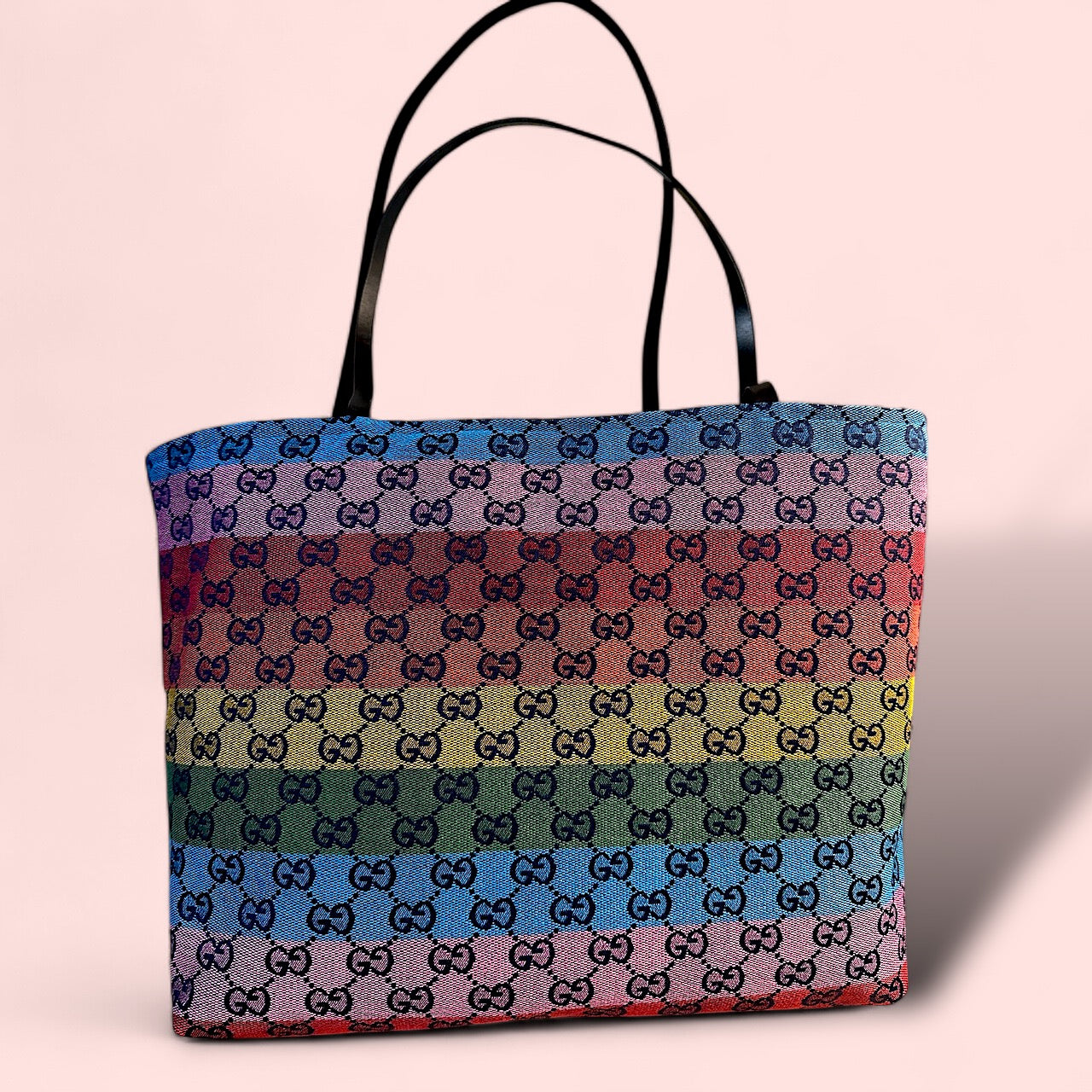 Handmade Reversible Tote – Rainbow GG Canvas