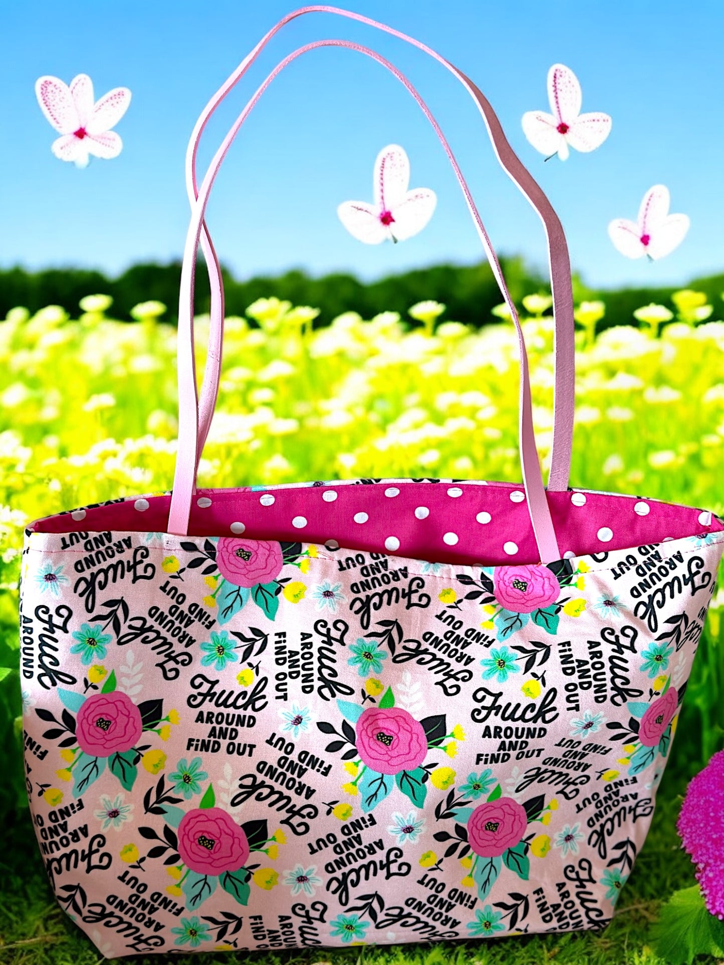 Don’t Say I Didn’t Warn You – Handmade Reversible Tote