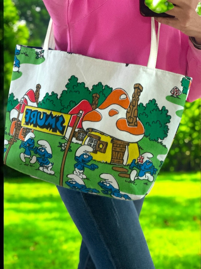 Smurfed Up – Handmade Reversible Tote