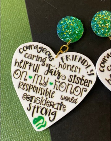 Girl Scout Heart - Dangle Earrings