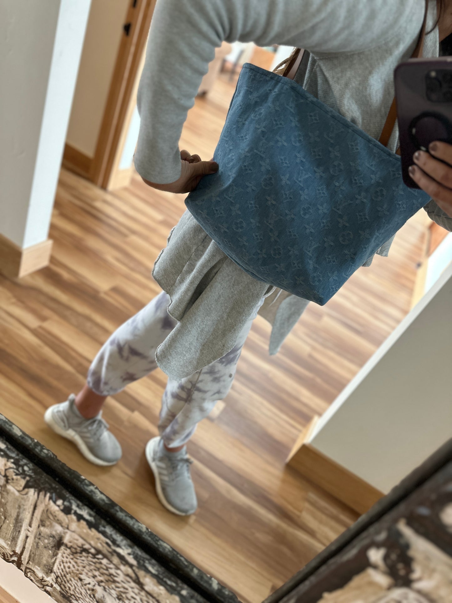 Handmade Reversible Tote – Upcycled LV Denim & Brown LV Cotton