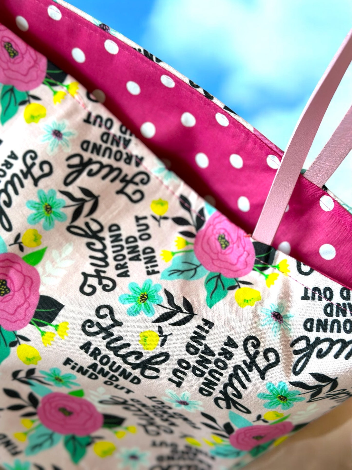 Don’t Say I Didn’t Warn You – Handmade Reversible Tote