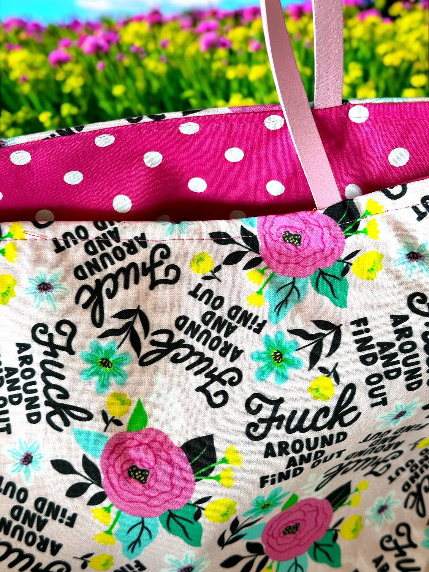 Don’t Say I Didn’t Warn You – Handmade Reversible Tote